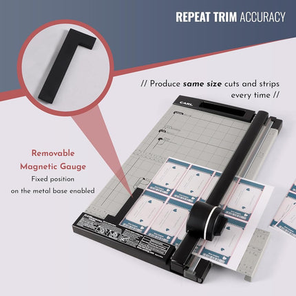 Carl RT-215N Professional Rotary Paper Trimmer, Black and Silver, 15-inch