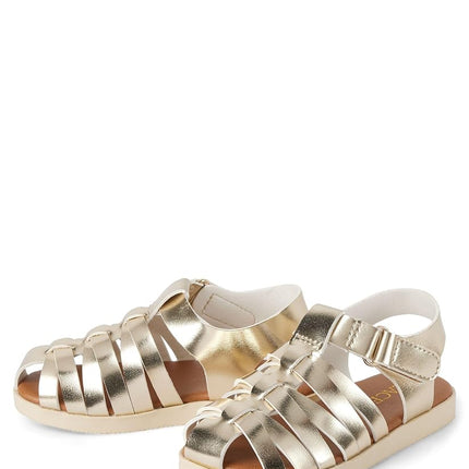 The Children's Place Girl's Baby Toddler Fisherman Sandals, Gold, 11 Toddler