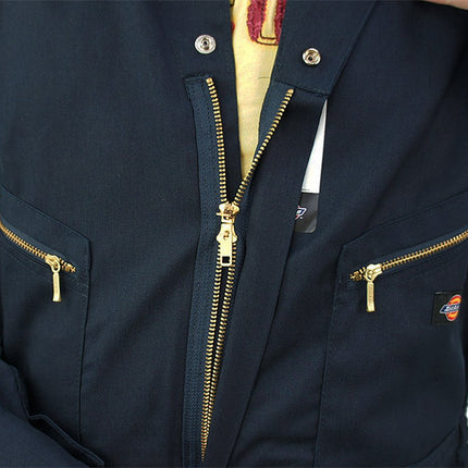 Dickies Mono de Lujo de Sarga de 7 1/2 Onzas de Manga Larga para Hombre - Ropa de Trabajo Industrial, Cremallera Frontal, Ajuste Uniforme de Garaje, Negro, Mediano Alto EE. UU.