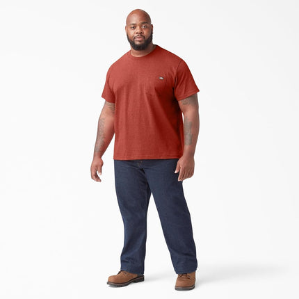 Dickies Men's Heavyweight Crew Neck Short Sleeve Tee T-Shirt, Rustic Red Heather, S