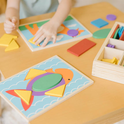 Melissa & Doug Beginner Wooden Pattern Blocks Educational Toy