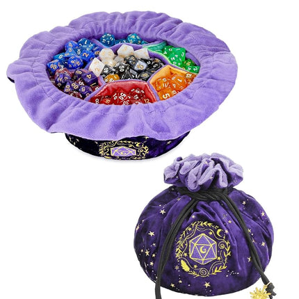ANZOME DND Dice Bags with Pockets Drawstring Dice 
