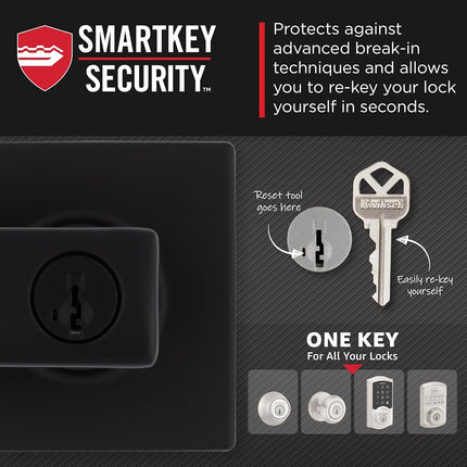Kwikset Breton Keyed Entry Door Lever Featuring SmartKey Security in Polished Chrome