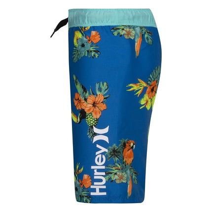 Hurley Boys' Pull on Swim Trunks, Neptune Blue/Parrot Floral, 2T