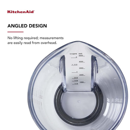 KitchenAid Universal Easy View Angled Measuring Cup, Medium, Clear with Black Handle