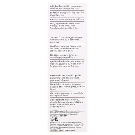 DERMABLEND, Professional Poresaver Matte Primer Oil Absorbing PoreMinimizer Never Dries Out Skin 24 Hour Makeup Extender Dermatologist Created Fragrance Free Allergy Tested 30 ml, White, I0103446
