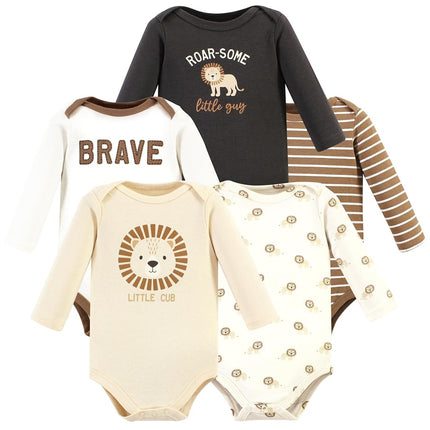 Cache-couches à manches longues en coton unisexe Hudson Baby, Lion courageux, 6-9 mois