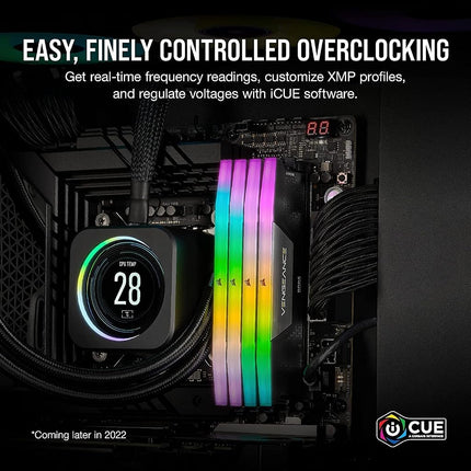 CORSAIR Vengeance RGB DDR5 RAM 64GB (2x32GB) Up to 6400MHz CL32 Intel XMP iCUE Compatible Computer Memory - Black (CMH64GX5M2B6400C32)