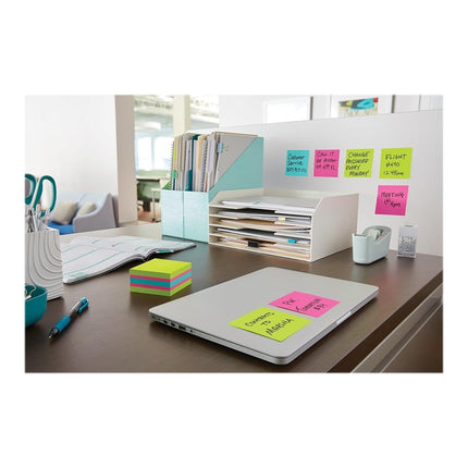 Post-it Super Sticky Notes Cube, 3 in x 3 in, Bright Colors, 1 Cube/Pack, 360 Sheets/Cube (2027-SSGFA)