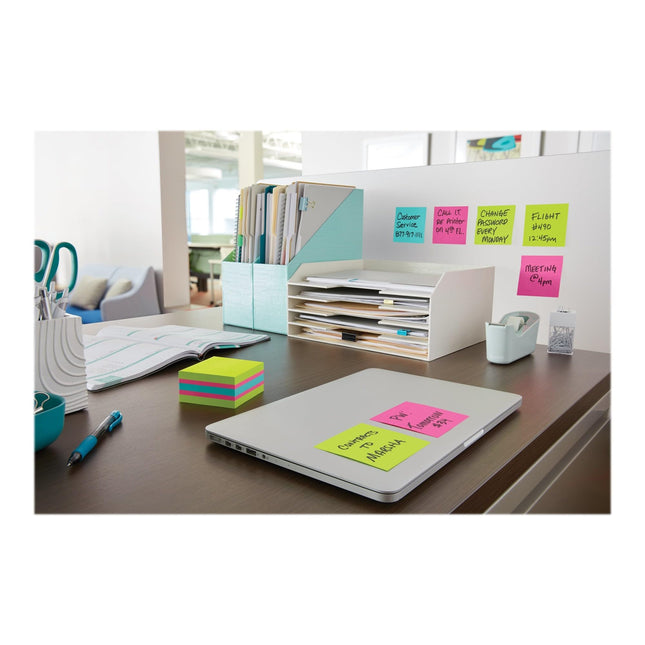Post-it Super Sticky Notes Cube, 3 in x 3 in, Bright Colors, 1 Cube/Pack, 360 Sheets/Cube (2027-SSGFA)