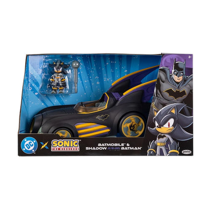 DC x Sonic Shadow as Batman with Feature Batmobile 6cm Action Figure Set