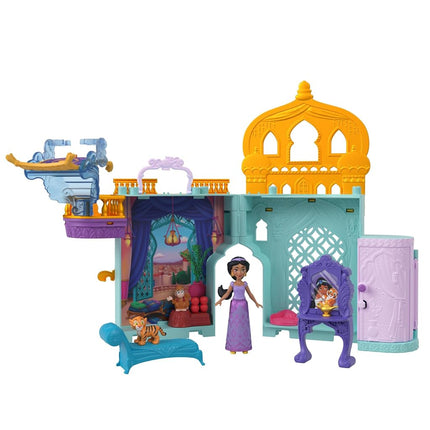 Mattel Disney Frozen Toys, Storytime Stackers Jasmine's Palace, Stackable Doll House with Small Doll, 2 Friends & 8 Pieces, Inspired by Disney's Aladdin Movie, JDP56