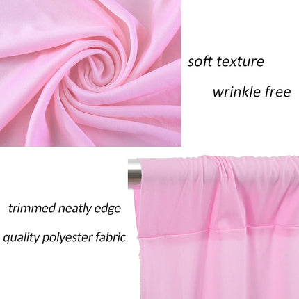 AK TRADING 10 feet x 10 feet Polyester Backdrop Drapes Curtains Panels with Rod Pockets - Wedding Ceremony Party Home Window Decorations - Pink (DRAPE-5x10-PINK)