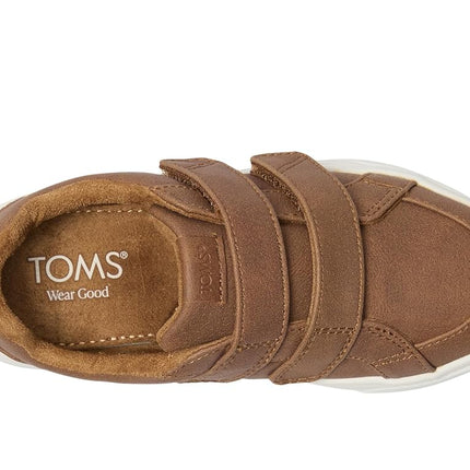 TOMS Toddler Boys Cruz Double Strap Sneaker, Toffee Microsuede, 9