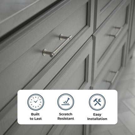 Franklin Brass P29617K-SN-B Satin Nickel 4-Inch Francisco Kitchen or Furniture Cabinet Hardware Drawer Handle Pull, 10 Pack
