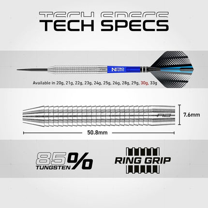 RED DRAGON Darts | Razor Edge Original 30g Steel Tip | Tungsten Darts Set