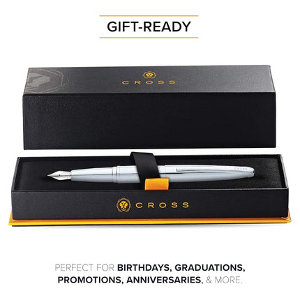 Cross ATX Pure Chrome Fountain Pen with Medium Nib
