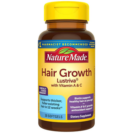 Nature Made Hair Growth Softgels, Clinically Studi