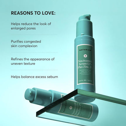 Naturium Niacinamide Serum 12% Plus Zinc 2% (30 ML / 1.0 Fl OZ) - Purifies and Refines Complexion - With Highly Concentrated Niacinamide and Zinc PCA - Dermatologically Tested