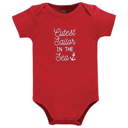 Hudson Baby Bodysuits de algodón unisex para bebés, ancla náutica, 3-6 meses, ancla náutica, 3-6 meses