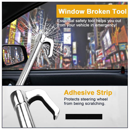 Tevlaphee Universal Steering Wheel Brake Lock Anti-Theft Retractable Double Hook Extended Car Lock Clutch Pedal Lock for Car Truck SUV Van Security with 3 Keys Silver