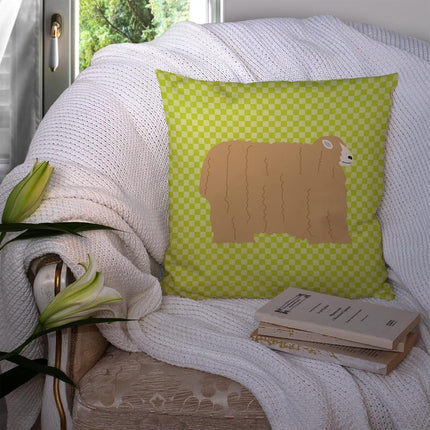 Caroline's Treasures BB7797PW1414 Lincoln Longwool Sheep Green Fabric Decorative Pillow Machine Washable, Indoor Outdoor Decorative Pillow for Couch, Bed or Patio, 14Hx14W
