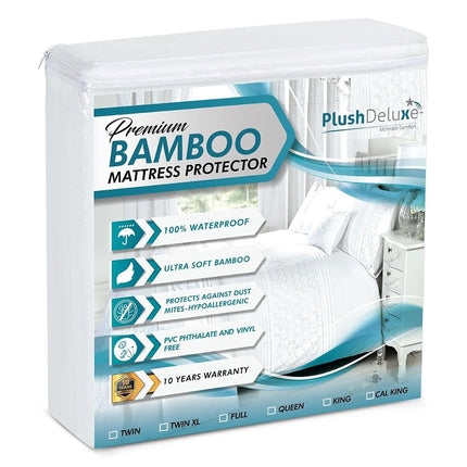 PlushDeluxe Premium Bamboo Mattress Protector – Wa