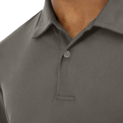 Hanes Moves Performance, Short Sleeve Polo Shirt for Men, Moisture-Wicking, Grey Encore, S