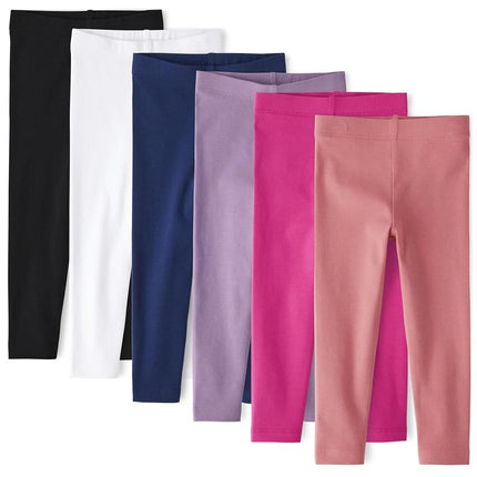 The Children's Place Baby Girls Leggings, Assorted Solids 6-Pack, 3T