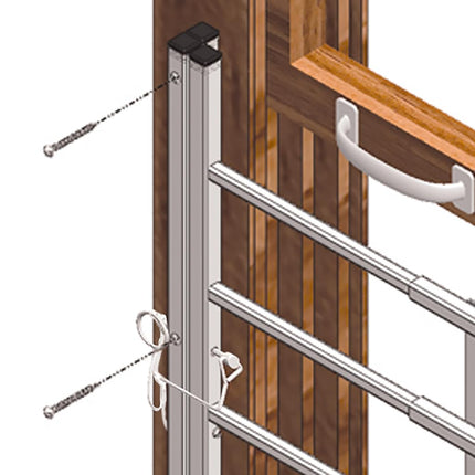 Prime-Line Products S 4755 Reja de seguridad fija de 3 barras, 31 a 54 pulgadas x 15 pulgadas, negra