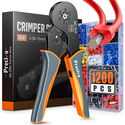 Ferrule Crimping Tool Kit, Preciva Upgrade Double 