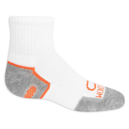 Fruit of the Loom Boys' Coolzone Ankle Socks (6 Pack), White Assorted, Medium