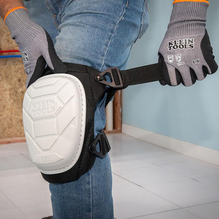 Klein Tools 60896 Knee Pad, Non-Marring, Gel-Like Padding, Semi-Round Stabilizing Knee Pads with Adjustable Straps for Construction and Flooring