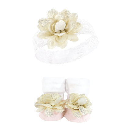 Hudson Baby baby-girls Headband and Socks Set, Lace, 1 Count (Pack of 1)