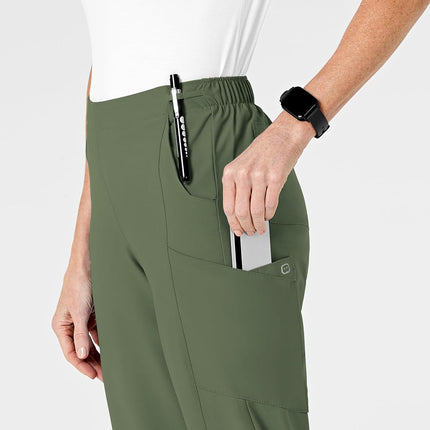 WonderWink 5155POLIVXXSP W123 Women's Flat Front Double Cargo Pant, Olive, Petite-XXS Size