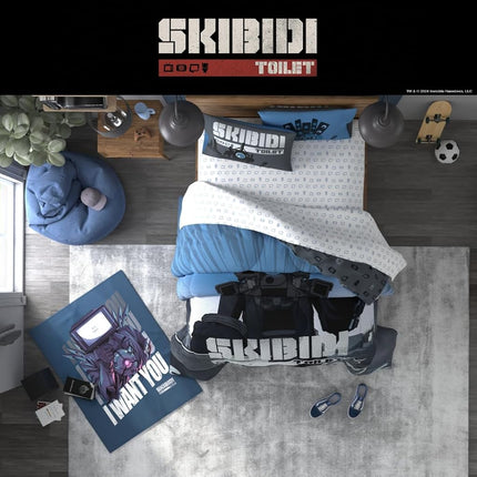 Franco Skibidi Toilet Gaming Bedding Super Soft Cozy Plush Throw, 46 in x 60 in, (Officially Licensed Product)