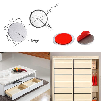 Mousike Magnetic Door Catch Ultra Thin Cabinet Magnets Stainless Steel Drawer Magnet Catch for Sliding Door Closure Kitchen Cabinet Cupboard Closet Closer (D15-12)