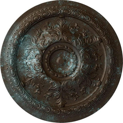 Ekena Millwork CM38OSBBS 38 3/8" OD x 2 7/8" P Oslo Ceiling Medallion (Fits Canopies up to 7 5/8"), Bronze Blue Patina