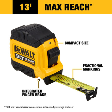 Cinta métrica de 9 m Dewalt Atomic Compact Series