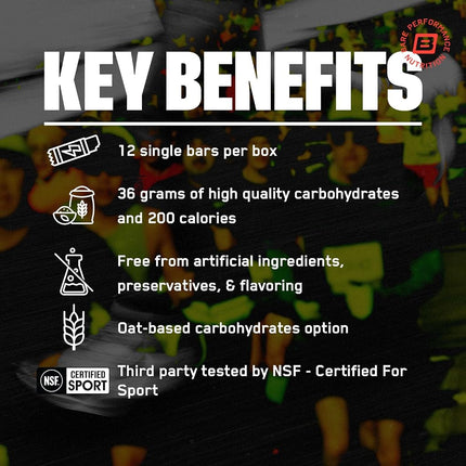 BPN Go Bar - Oat Resistance Training Bar - 36g Carb & 200 Calories Per Bar, 12 Bars Per Box, Original Oats