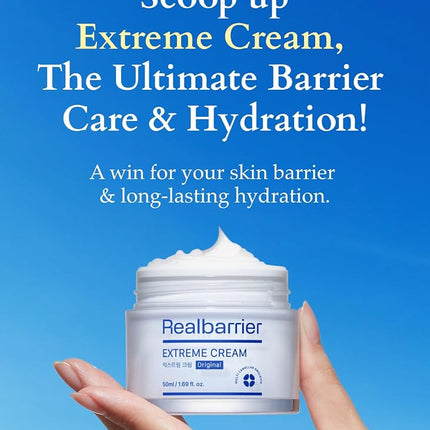 Real Barrier Extreme Cream 50 ml, Strengthening Skin Barrier Moisturising Cream, Hyaluronic Acid Ceramide, Long-Lasting Moisturising Face Cream, Sensitive Skin, Face Care, MLE