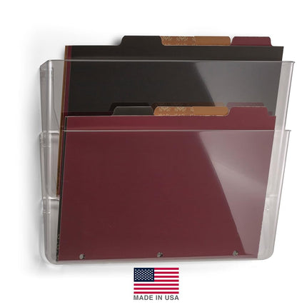 Officemate Wall File, Letter Size, Clear, 2 Pack (21404)