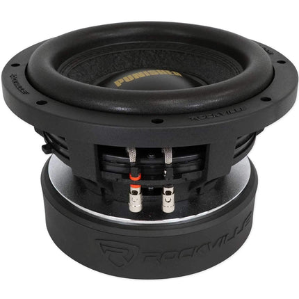 Subwoofer de audio para coche de competición Rockville Punisher 10D1 de 10", 5000 W de pico, doble de 1 ohmio, 1250 W RMS con clasificación CEA