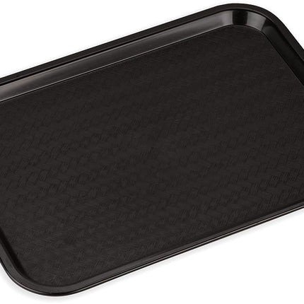 Bandeja de cafetería Carlisle FoodService Products Cafe Fast Food con superficie estampada para cafeterías, comida rápida y comedor, plástico, 16.31 x 12.06 x 0.7 pulgadas, negro, (paquete de 24)