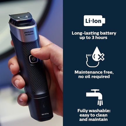 Philips NEW Norelco Multigroom Series 5000 18 Piece, Beard Face, Hair, Body and Intimate Hair Trimmer for Men - NO BLADE OIL MG5910/49
