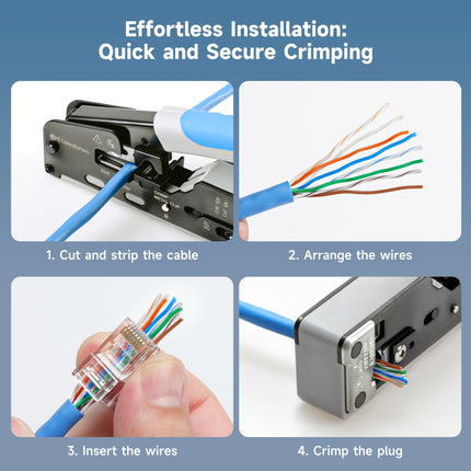 Cable Matters Paquete de 50 conectores RJ45 Cat 6 de paso, contactos chapados en oro de 50 micras (extremos Cat 6 / conector Cat6 / conectores modulares RJ45 / conectores Ethernet / conector de red)