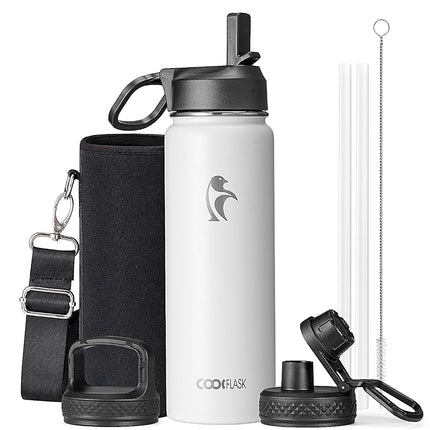 Coolflask 4 L Water Bottle Insulated with Straw&3 