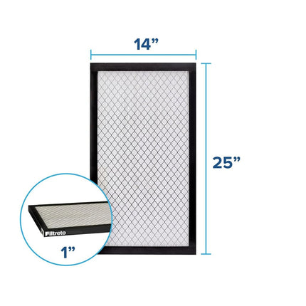 Filtrete High Performance Air Filter 2500 MPR EAX04-4, 14 in x 25 in x 1 in (35.5 cm x 63.5 cm x 2.5 cm), 4 packs per case