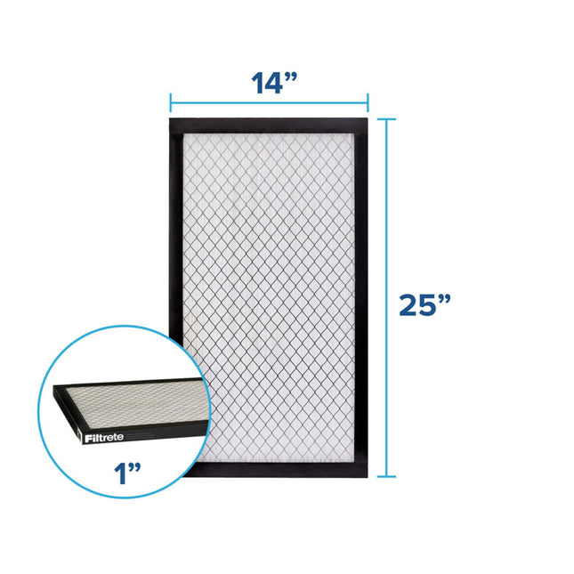 Filtrete High Performance Air Filter 2500 MPR EAX04-4, 14 in x 25 in x 1 in (35.5 cm x 63.5 cm x 2.5 cm), 4 packs per case