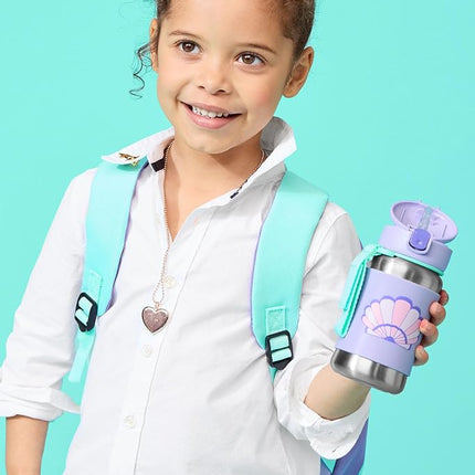Skip Hop Spark Style Stainless Steel Straw Bottle - Seashell